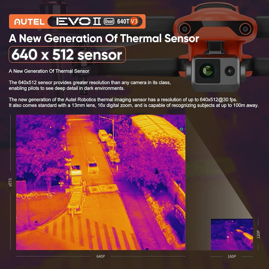 Autel EVO II Dual 640T V3 drone thermal imaging system used for roof inspections